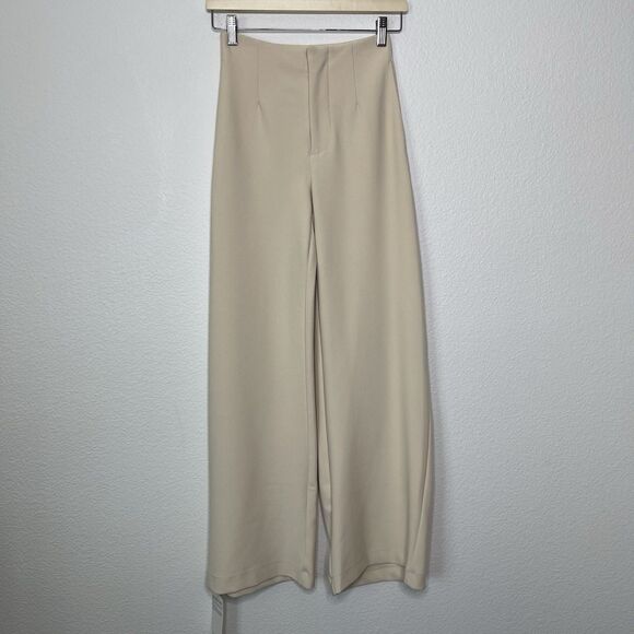Abercrombie & Fitch Pants - ABERCROMBIE & FITCH Trouser Pants 00 Short Wide Leg Ivory High Waist Menswear